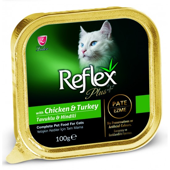REFLEX PLUS ALU. TRAY FOR CAT WITH CHICKEN/TURKEY CHUNKS IN PATE - 100 Gr