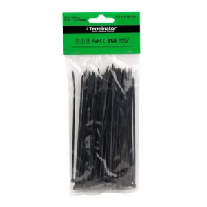 Terminator TCT 2.5X150 BW Cable Ties in Black Colour (100Pcs in Bag)