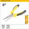 UYUS TOOLS LONG NOSE PLIER 8" 1. Drop forged from carbon steel #45 2. Heat treated & polished head 3. Bi-color soft PVC handle